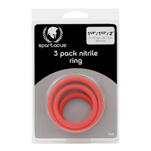 Spartacus Nitrile Cock Ring Set, Red