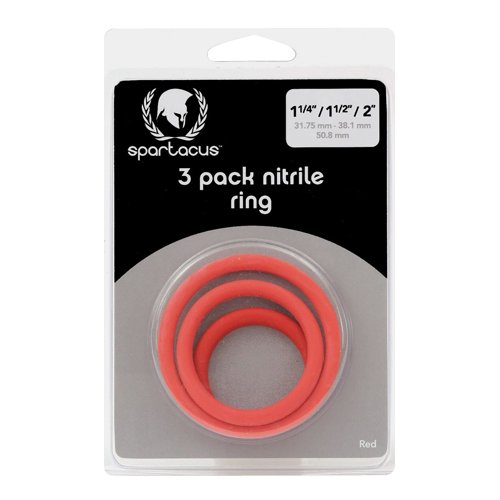 Spartacus Nitrile Cock Ring Set, Red