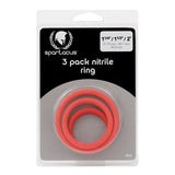 Spartacus Nitrile Cock Ring Set, Red