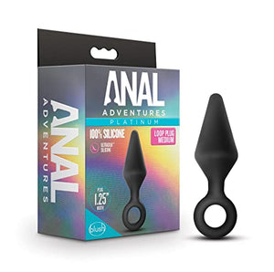 Anal Adventur Plat Sili Loop Plug Med Bk