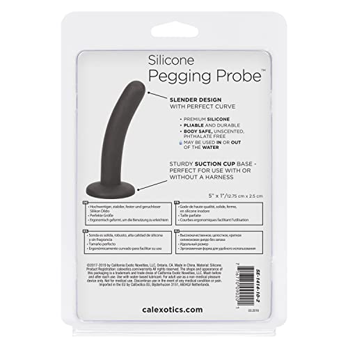 Calexotics Silicone Pegging Probe - Silicone Butt Plug With Suction Cup Base - Waterproof Anal Fetish Sex Toys For Couples - Bla