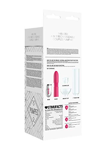 Pumped By Shots America - Thruster - 4 In 1 Rechargeable Couples Pump Kit - Pink