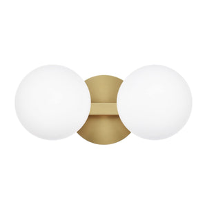 Bathroom Vanity Light Fixtures, Modern 2 Lights Globe Wall Sconce Lighting Aged Brass, Porch Wall Mount Light Fixture For Bathro