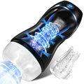 Automatic Sucking Male Masturbators - Upgraded 7 Vibration & Suction Hands Free Pocket Pussy Male Stroker with 3D Realistic Text