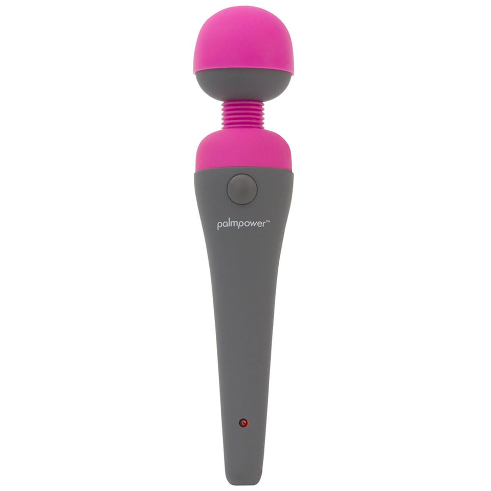 PalmPower Massager, Corded Vibrating Wand with 250cm Cable, Removable Silicone Cap, Curved Handle, PowerBullet Motor, Strong Vib