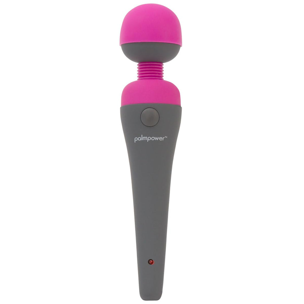 PalmPower Massager, Corded Vibrating Wand with 250cm Cable, Removable Silicone Cap, Curved Handle, PowerBullet Motor, Strong Vib
