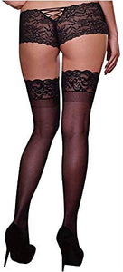 Dg Thigh Highs W/ Silicone Top Blk Q