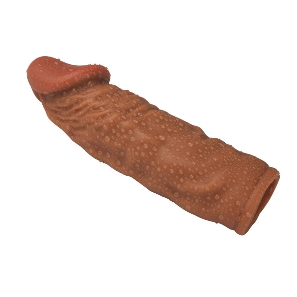MPXOJII 2 Pcs Reusable Penis Sleeve Extender Ultra-Soft Extension Sex Toy Cock Enlarger Applicative for Men & Couple