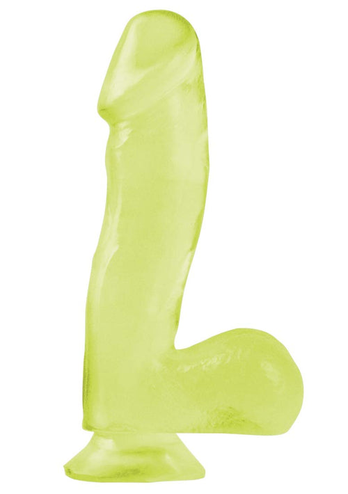 Basix 6.5'' Dong With Suction Cup, Glow In The Dark