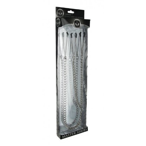 Spartacus Y Style Adjustable Tweezer Nipple With Clit Clamps, Silver