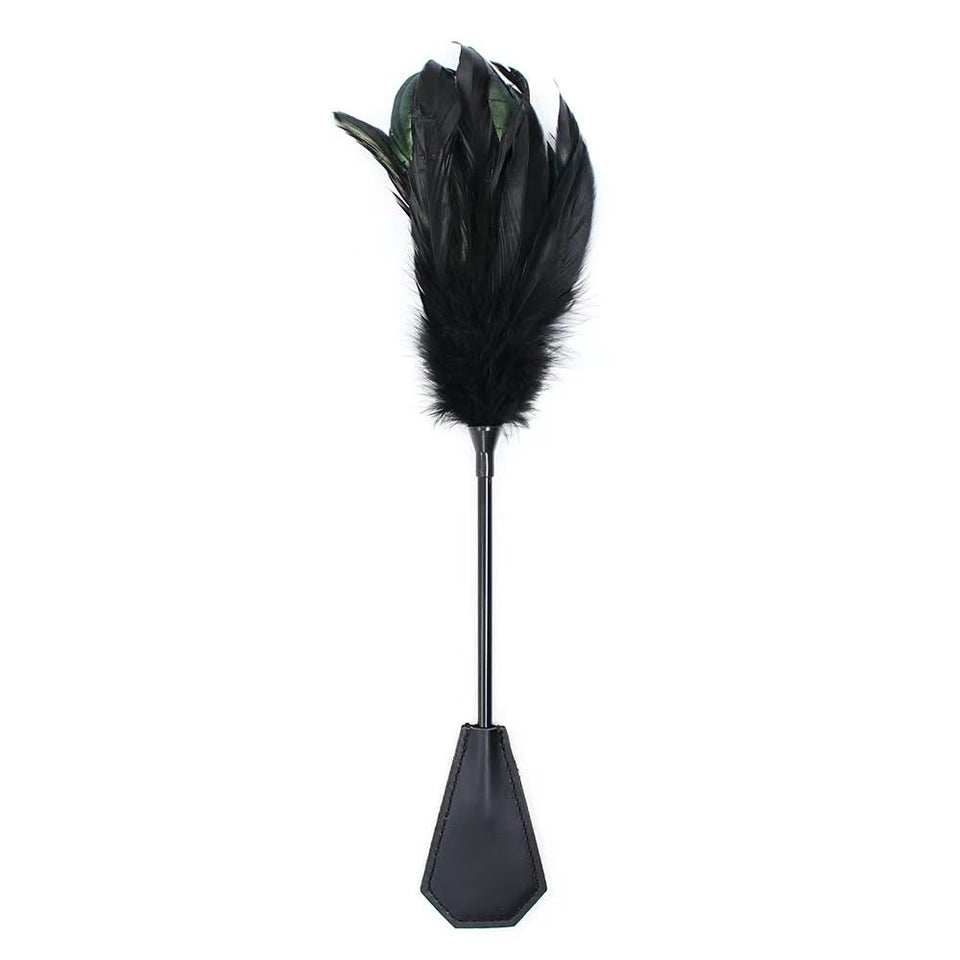 Bed Geek Play:Tease Bed Geek Feather Tickler Erotic Teasing Tool Lightweight 2 in 1 BDSM Spanking Adult Sex Toy 33cm Black