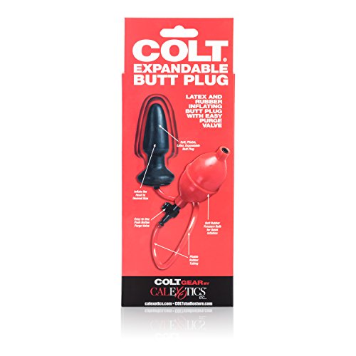 Calexotics Colt Expandable Butt Plug, Black/Red/Blue/Green