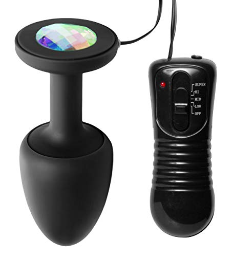 Master Series Paragon Gem Accented Vibrating Anal Plug With Internal Stimulation, Black (Ad436)