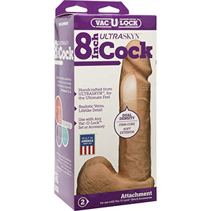 Vac-U-Lock 8In Ultraskyn Cock White