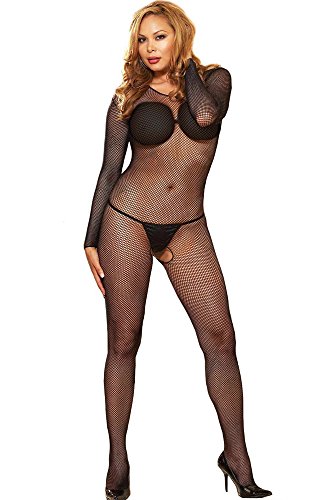 Body Stocking Black Open Crotch Q/S