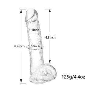 Small Realistic Clear 6 Inch Cute Dildo,Adult Sex Toy With Suction Cup Dildo, Suitable For Beginner Women/Men/Gay With Thin And