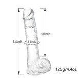 Small Realistic Clear 6 Inch Cute Dildo,Adult Sex Toy With Suction Cup Dildo, Suitable For Beginner Women/Men/Gay With Thin And