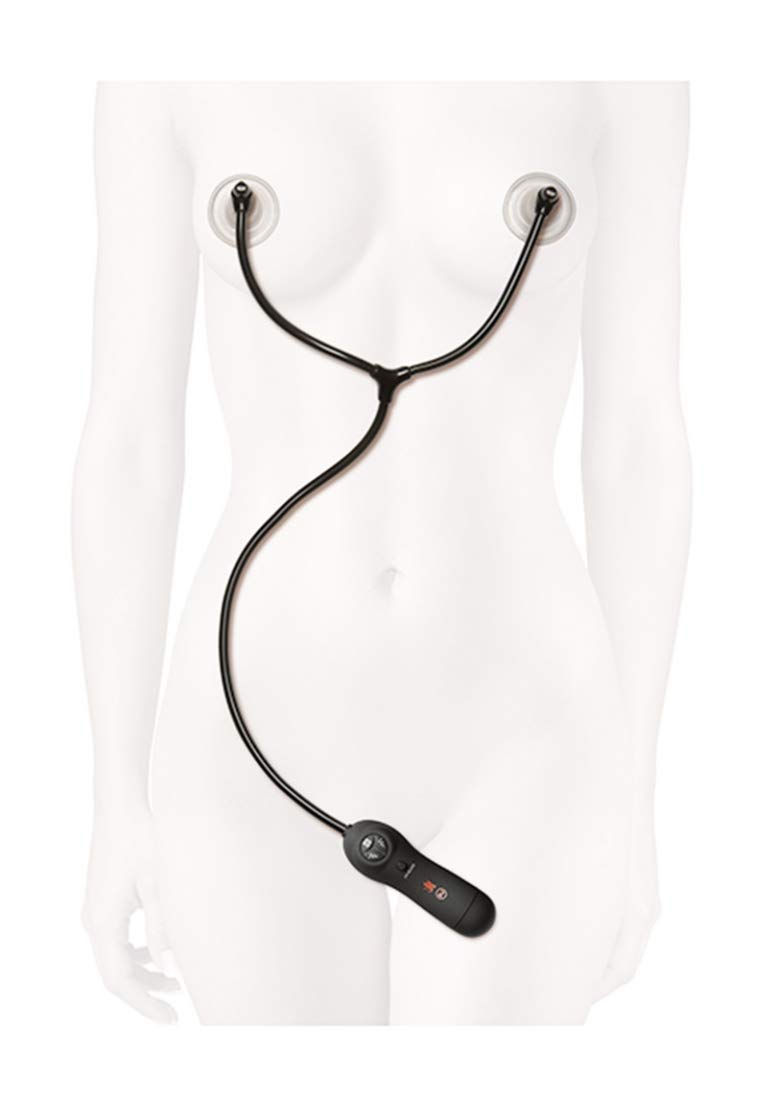 Doc Johnson Kink  Swell  Auto Vibrating Nipple Sucker Cups  Blackclear