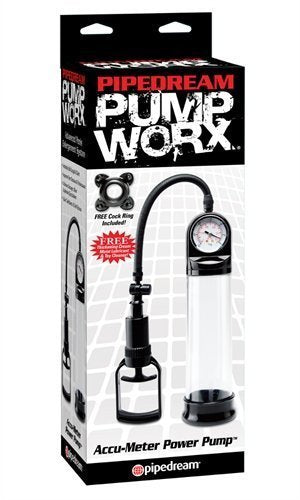 Pump Worx Accu-Meter Power Pump For Men And Cock Ring Combo