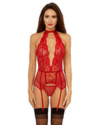 Dg Merriwidow And G-String Set Rouge Os