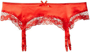 Elegant Moments - Satin Garter Belt - Red - One Size