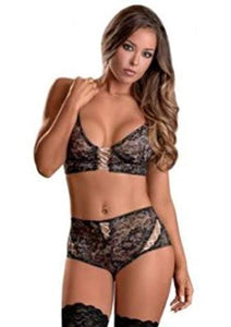 Ms Bewitching Bra & Panty Set Black Lx