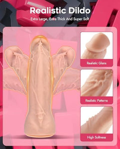 Harness Strap-On Vibration Realistic Dildos with 10 Strong Modes 2 Dildos Silicone Anal G-spot Stimulation Adjustable Strapless
