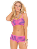 3 Piece Booty Shorts Set - One Size - Neon Pink/Neon Purple