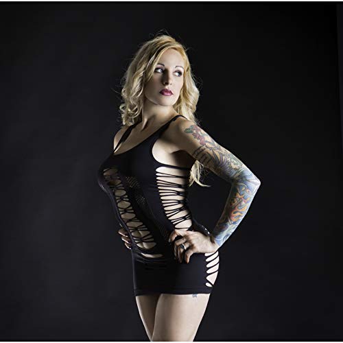 (WD) NAUGHTY GIRL BLACK SPAGHE STRING DRESS O/S (NET)