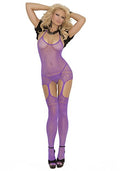 Sexy Halter Neck Suspender Bodystocking (One Size Fits Most, Purple)
