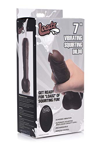 8 Inch Vibrating Squirting Dildo With Remote Control - Dark
