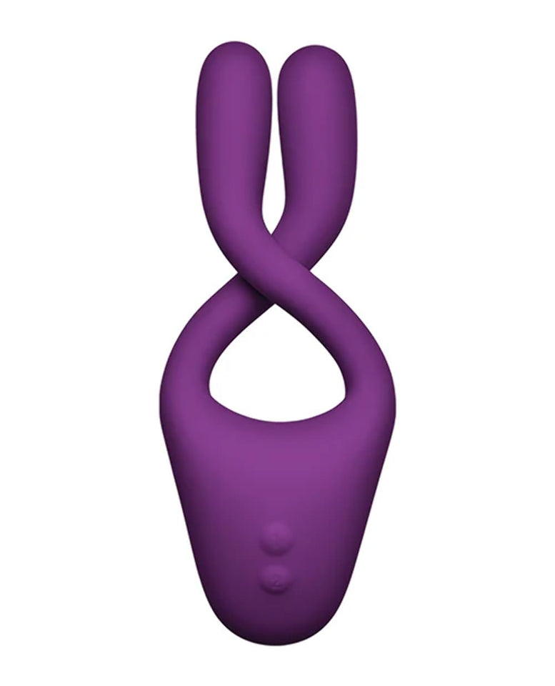 Doc Johnson Tryst V2 - Multi-Erogenous Zone Bendable Silicone Vibrator & C-Ring With Remote - 3 Powerful, Quiet 10-Function Moto