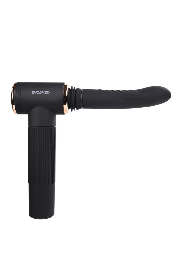 Too Hot To Handle Rechargeable Silicone Thrusting Vibrator With Suction Cup - Black
