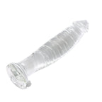 Epichao Realistic Swirl Glass Dildo Crystal Dildo Glass Wand G-Spot Stimulation Stimulator With Testicles