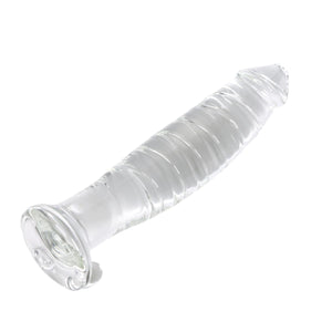 Epichao Realistic Swirl Glass Dildo Crystal Dildo Glass Wand G-Spot Stimulation Stimulator With Testicles