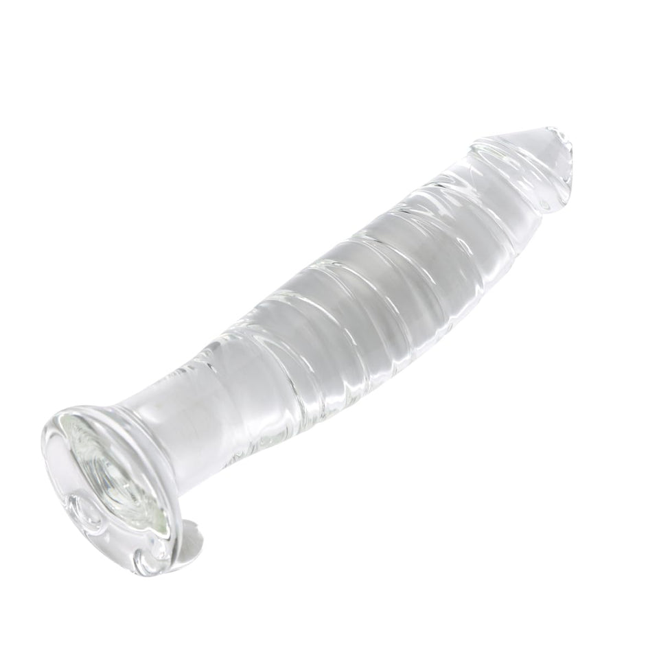 Epichao Realistic Swirl Glass Dildo Crystal Dildo Glass Wand G-Spot Stimulation Stimulator With Testicles