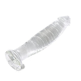 Epichao Realistic Swirl Glass Dildo Crystal Dildo Glass Wand G-Spot Stimulation Stimulator With Testicles