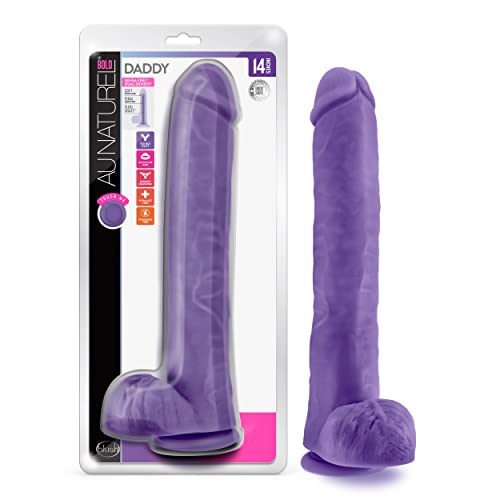Au Naturel Bold Daddy Dildo 14In Purple