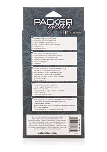 Calexotics Packer Gear Ftm Stroker - Male Silicone Masturbation Sleeve - 2 Inch Adult Male Masturbator Sex Toy - Black