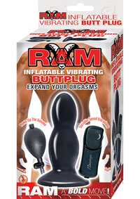 Novelties By Nasswalk Ram Inflatable Vibe Butt Plug  Black