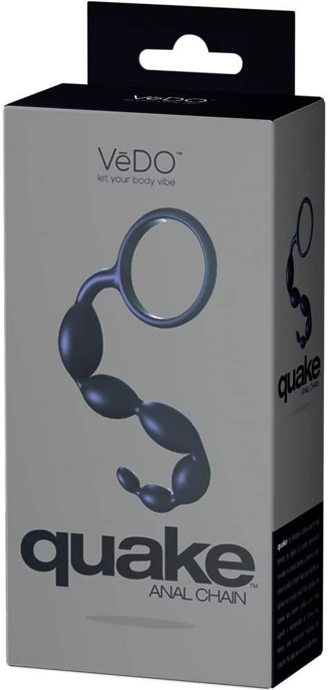 Vedo Quake Flexible Silicone Anal Bead Chain With Easy Safe Removal Ring Waterproof Body Safe