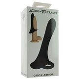 Collections Etc Zero Tolerance Cock Armor Rechargeable Cock Ring With Long Penis Bullet Vibrator, Black