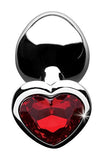 Lynx Aluminum Alloy Heart Anal Plug Smaller - Red