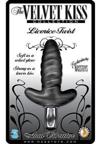 The Velvet Kiss Collection Anal Vibrator, Licorice Twist, Black