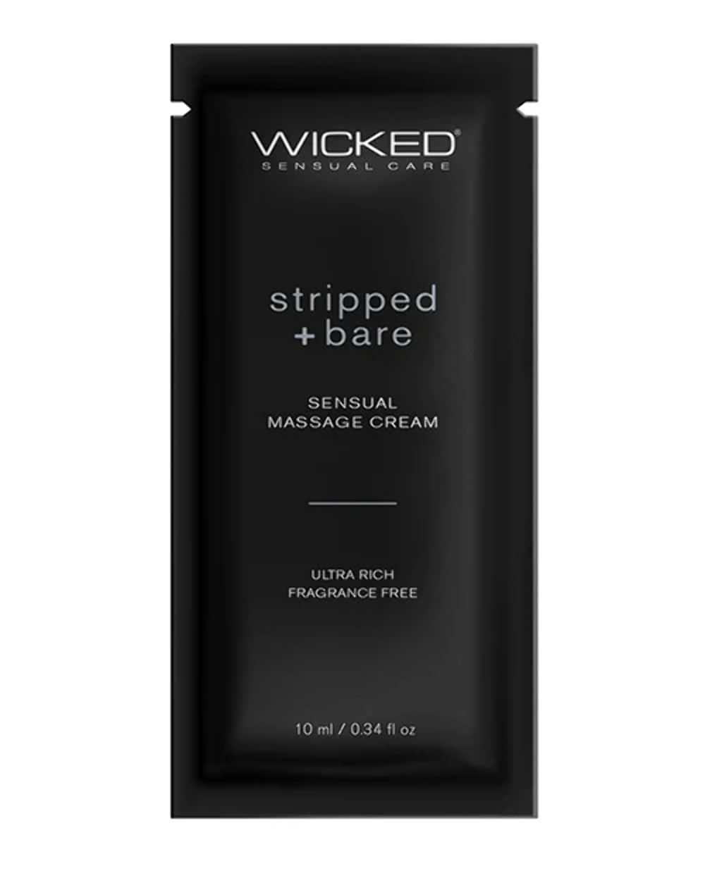 Wicked Sensual Massage Cream-Stripped  Bare Unscented 10Ml Foil