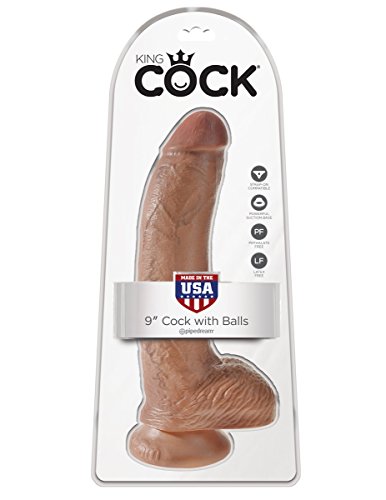 King Cock 9In Cock With Balls - Tan
