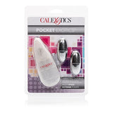 Calexotics Pocket Exotics Wired Remote Double Bullet Vibrator - Sex Toys For Couples - Adult Vibe Eggs Massager - Silver
