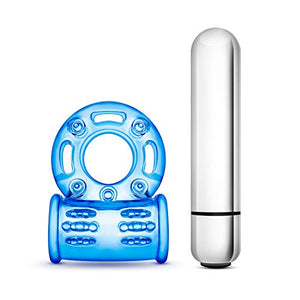 Blush Stay Hard 10 Function Vibrating Bull Cock Ring - Perform Like A Stud - Get Thicker, Longer, Harder, Bigger, Stronger Erections - Better Sex - Male Enhancement Sex Toy For Men, Couples - Blue