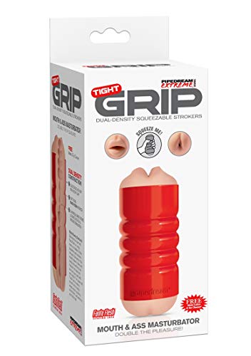 Pipedream Extreme Toyz Tight Grip Mouth And Ass Masturbator, Red, 1 Pound