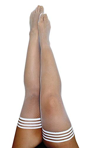 Kixies Sammy White Fishnet Size D